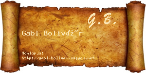 Gabl Bolivár névjegykártya